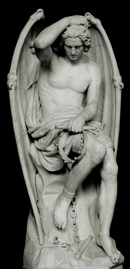 NataniaBarron's tweet photo. Some of y'all mad about Lil Nas X's sexy romp have clearly never seen Guillaume Geefs' fallen angel sculpture and it SHOWS. https://t.co/996DZqij36
