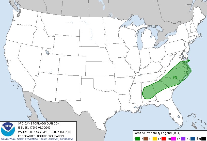 Rodbod52's tweet photo. Today's Forecast and Thunderstorm Outlook Mar 30 2021
  2  % Tornado Risk Charlotte, NC...Virginia Beach, VA Atlanta, GA Raleigh, NC Norfolk, VA    5 % Hail Charlotte, NC...New Orleans, LA...Atlanta, GA...Birmingham, AL...Baton Rouge, LA..  #Tornado #KansasCity #Missouri #Kansas https://t.co/sBo0rUW52e