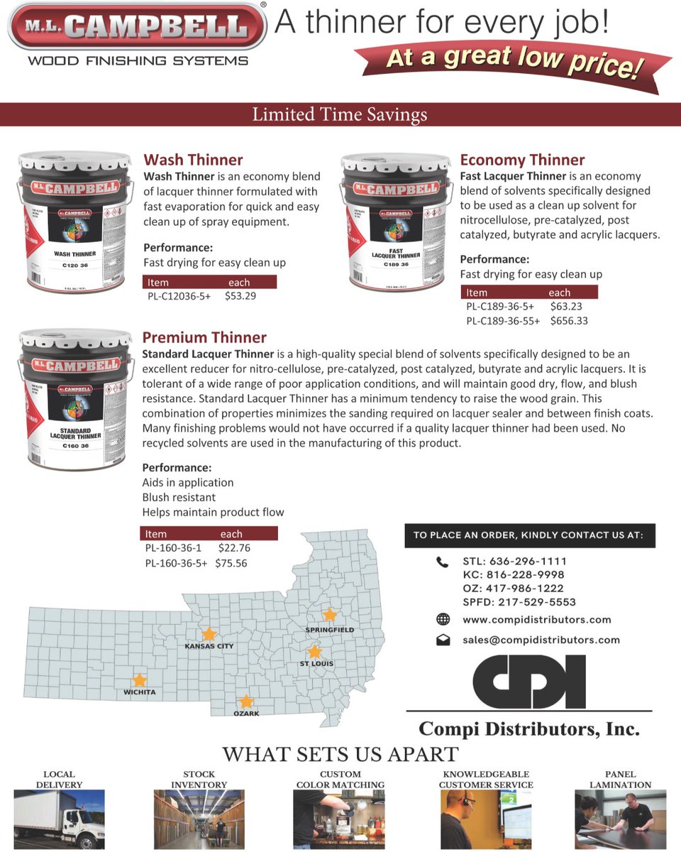 CompiDistInc's tweet image. Save BIG on ML Campbell Thinners at Compi Distributors! Call us today to place your order!
Promotion Ends 6/30/2021