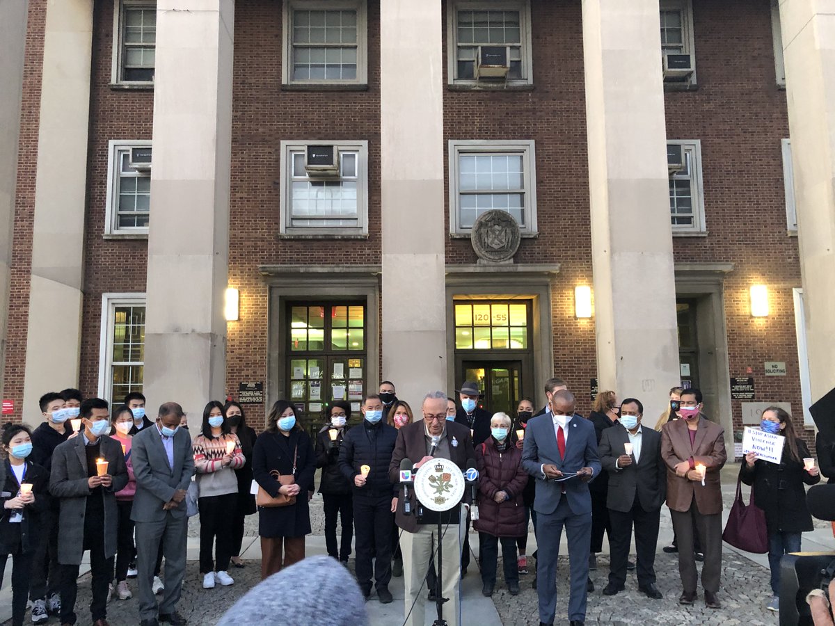 KAFSCNY's tweet photo. KAFSC, stood with the community and community leaders who showed their support to remember and honor the eight innocent victims, during a candlelight vigil. Thank you @QnsBPRichards @SenSchumer @Grace4NY @LiuNewYork @AndrewHevesi @JimGennaro  @AAFederation @Kinding_Sindaw https://t.co/c3e85Z34ML