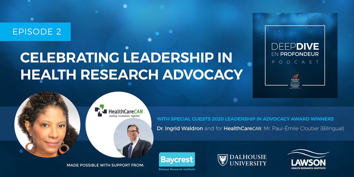 ResearchCda's tweet image. They are leaders in their fields, advocates for research in health/society, &amp;amp; recipients of the 2020 @ResearchCda Leadership in Advocacy Awards – join us for this #DeepDive with the remarkable @ingrid_waldron @inwhosebackyard &amp;amp; @HealthCareCAN‘s PCEO 👇

rc-rc.ca/deepdive_episo…