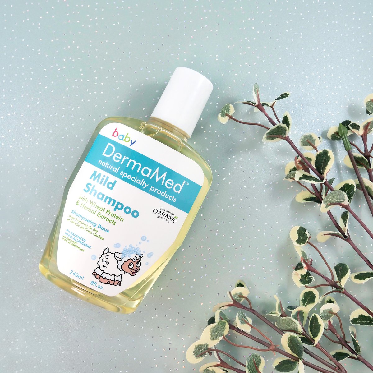 DermaMedSC's tweet photo. Keep your baby’s hair soft, smooth and shiny with our Mild Shampoo! 👶 This formula gently cleans hair and scalp with plant-based ingredients so it’s not irritating to their eyes. Botanical extracts and essential oils leave hair soft and healthy. 👉 Go to https://t.co/OU0XgjrR5z https://t.co/Fi1A4NSwIE