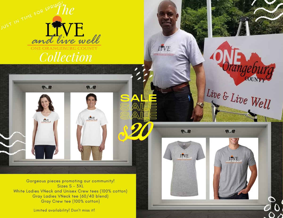 OneOrangeburgCo's tweet photo. Back, and just in time for Spring! Get your One Orangeburg County Live and Live Well t-shirt before they're gone!🧡😉 https://t.co/SajDdVrSlz