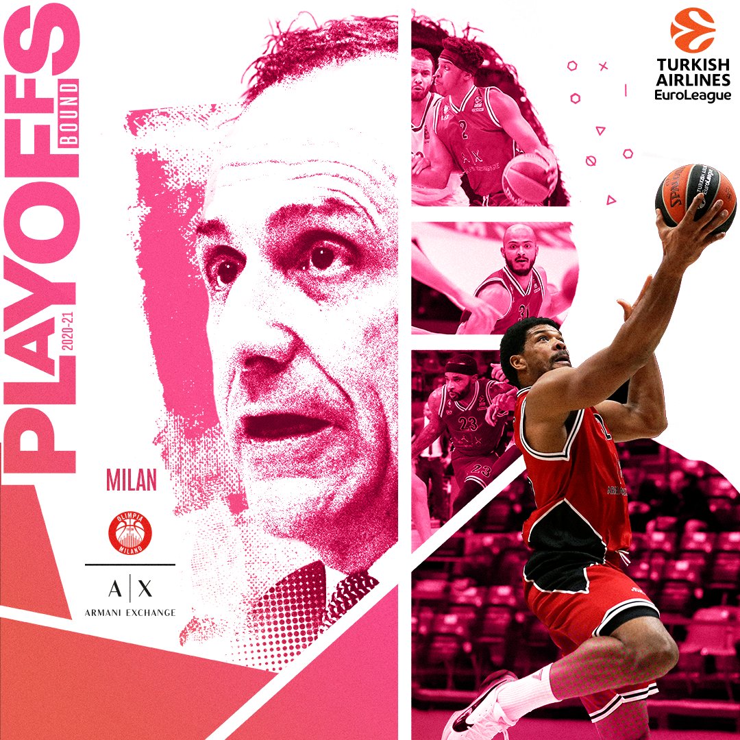 EuroLeague's tweet photo. The @AnadoluEfesSK win confirms @OlimpiaMI1936's place in the post season ✅

See you there 🤝 https://t.co/2mbqktmrmA