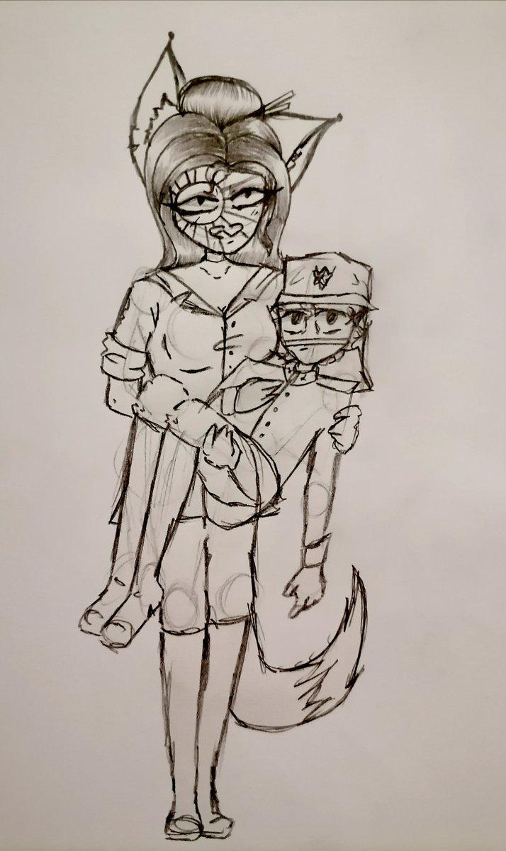 Ghostbeen2's tweet photo. #countryhumansjapanempire 
#countryhumans
#countryhumansthai 
#countryhumansthailand 
And some sketch of J.e and Thai which i make... https://t.co/vu9sTRR5Q3