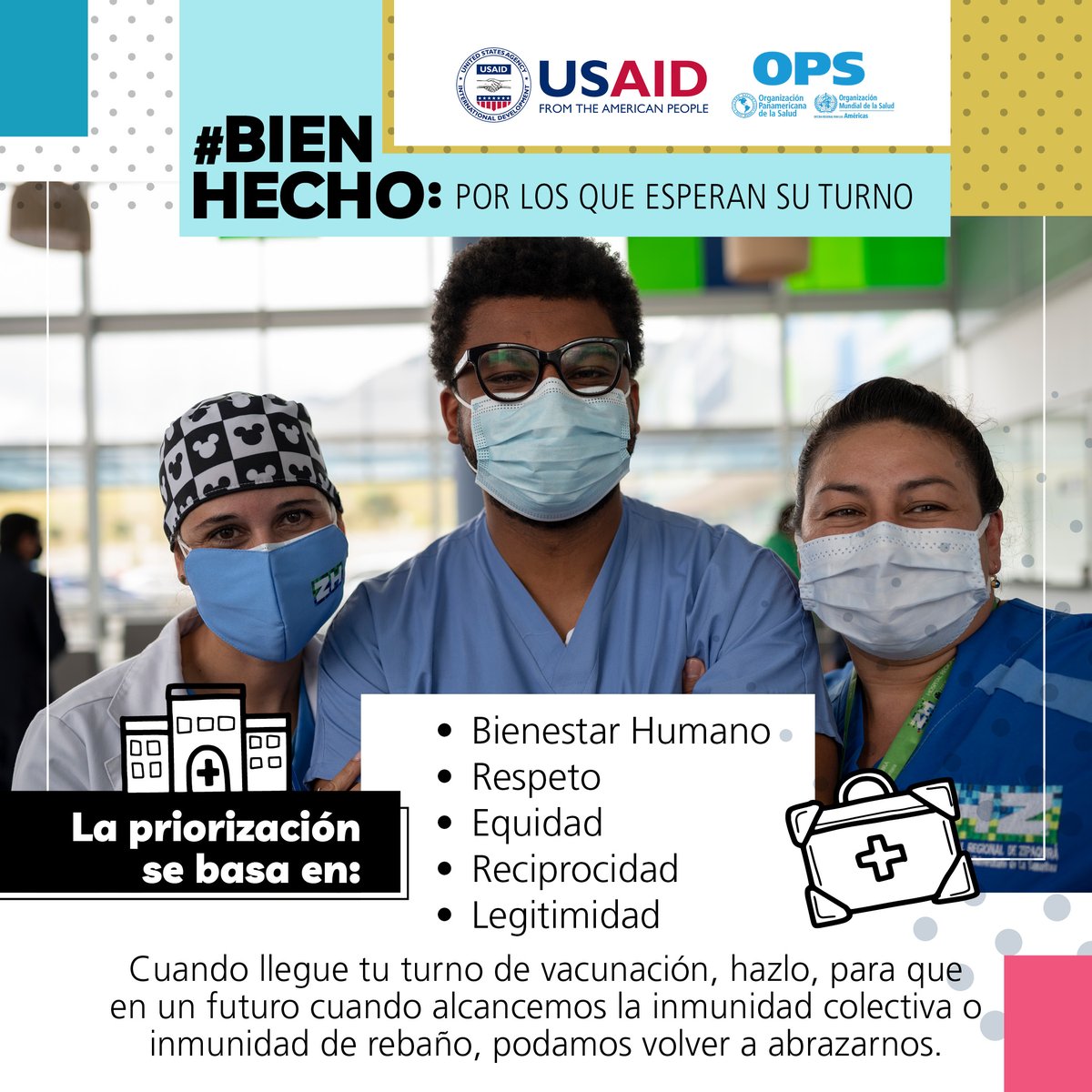 OPSOMS_Col's tweet photo. Cuando llegue tu turno de vacunación 💉 contra la #COVID19, hazlo, para que en futuro cuando alcancemos la inmunidad colectiva o inmunidad de rebaño, podamos volver a abrazarnos. 

#BienHecho por los que esperan su turno https://t.co/8TYFtezNCt