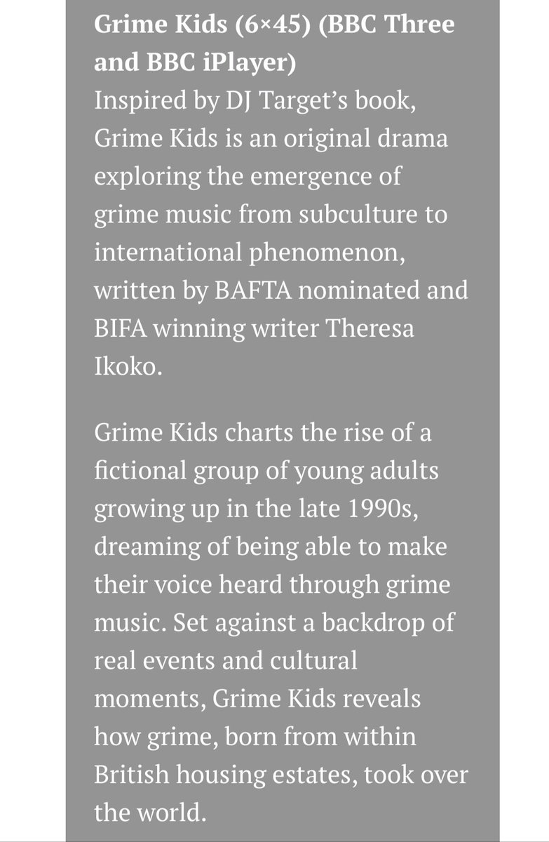 DJTarget's tweet photo. GRIMEKIDS THE TV DRAMA IS COMING TO @bbcthree @BBCiPlayer in 2022. it’s OFFICIAL!! 😩😩😩 @mammothscreen @TheresaIkoko 🚀🚀🚀 https://t.co/nL8RIaVtVv