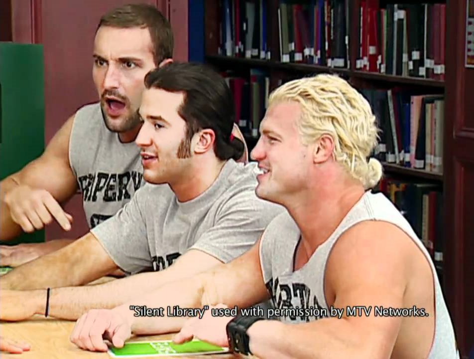IAmEliasWWE's tweet photo. 3/30/2011
Dolph Ziggler, Chris Masters, Curt Hawkins, Trent Beretta, JTG and Caylen Croft guest starred on MTV's Silent Library.
#DolphZiggler #TheShowoff #IAmPerfection #NickNemeth #ChrisMasters #TheMasterpiece #Masterlock #TrentBeretta #WWE #WWESuperstars #WWEHistory https://t.co/PuaF3oK4YC