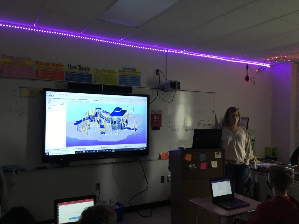 RV337's tweet photo. Julie Scott from AB Creative came to speak to the CAD and robotics class about designing a new outside space for the middle school. https://t.co/AV4MCyWqP5