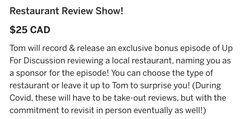 tomzalatnai's tweet photo. Just added 2 new perks over at https://t.co/6obCFF9C0x! You can now pay for a bonus episode that would never exist otherwise! Your contribution will literally create a thing for people to enjoy!! You’ll be thanked for it on air and people for years to come will say “nice of them” https://t.co/Jr7mz4P9mR