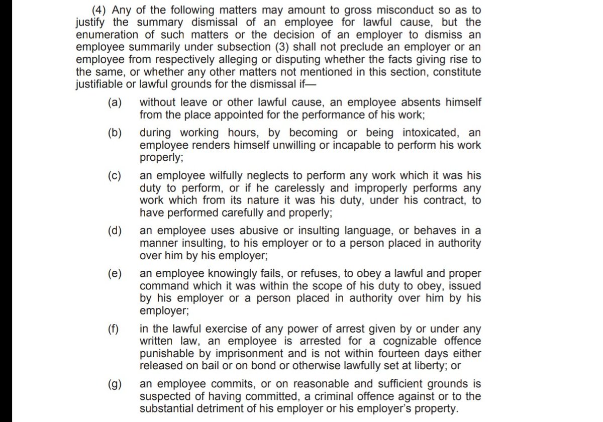MurrayThi's tweet photo. @I_wanna_meria @NkathaDee These are the lawful grounds provided in the Employment Act. https://t.co/3jcTiMITMs