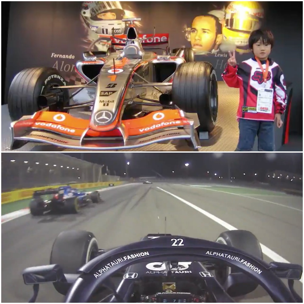 ESPNF1's tweet photo. Yuki Tsunoda went from standing next to Fernando Alonso's car to overtaking it 👏 https://t.co/z1kGJ8wvLr