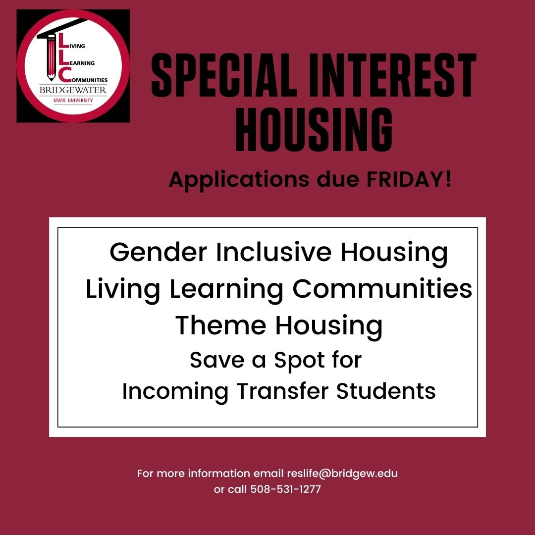 BSURLH's tweet photo. Hey there Bears! Don't forget-the last day to apply for special interest housing is FRIDAY! Take a look at all of the different options here: https://t.co/p0iM11du12 https://t.co/okjmGfnRBf