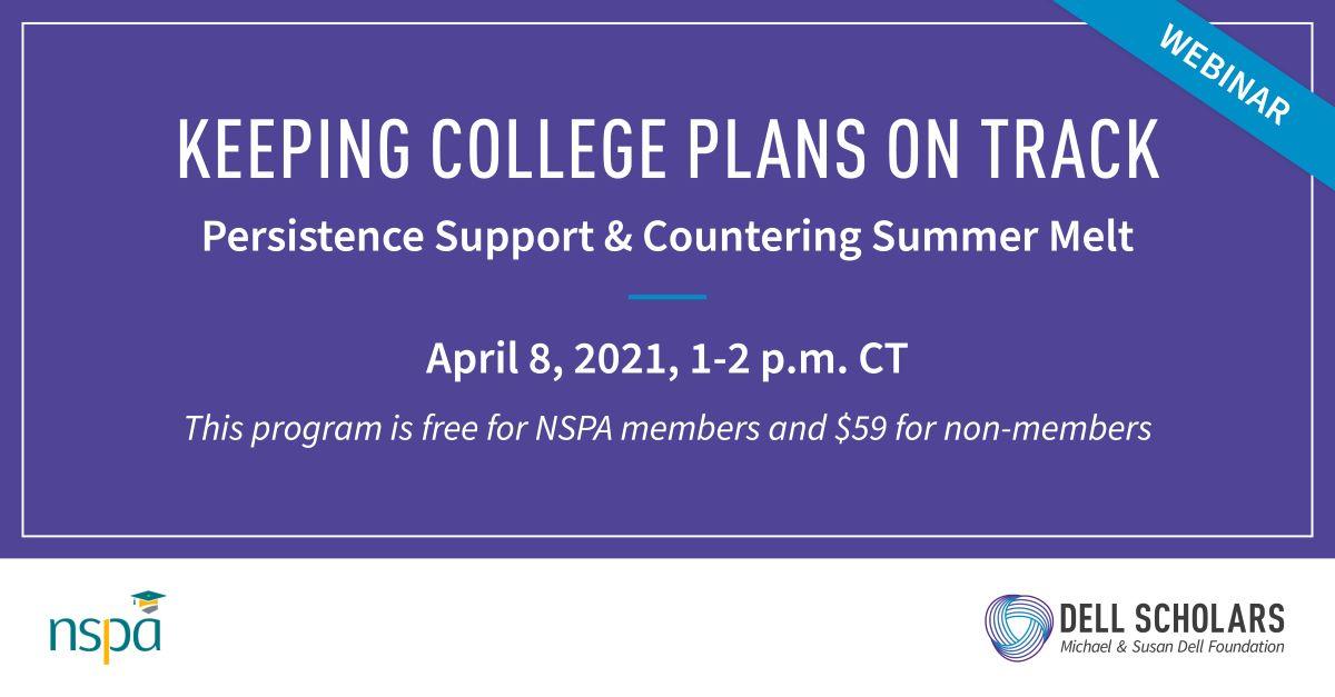 How can #collegesuccess advisors keep #summermelt and persistence challenges from derailing a student’s college journey? Join this <a href="/NSPA_Tweets/">National Scholarship Providers Association</a> webinar featuring Dell Scholars retention officers to learn about our approach. bit.ly/39tBzpk