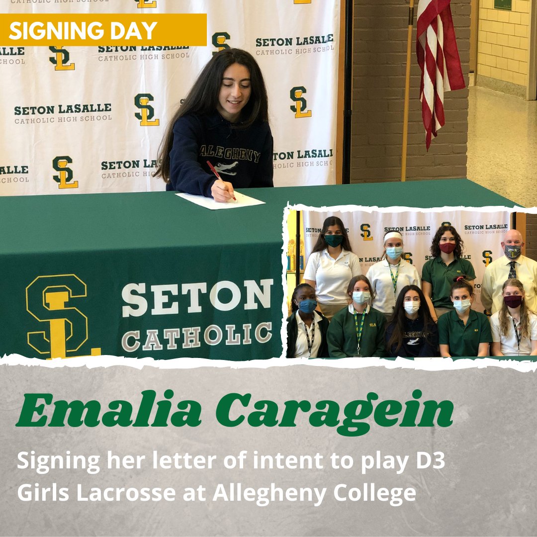 SetonLaSalle's tweet photo. Congratulations to Emalia Caragein on signing her letter of intent to play D3 Girls Lacrosse at Allegheny College! We can't wait for your #SuccessBeyondSLS! https://t.co/SITGRxslyY