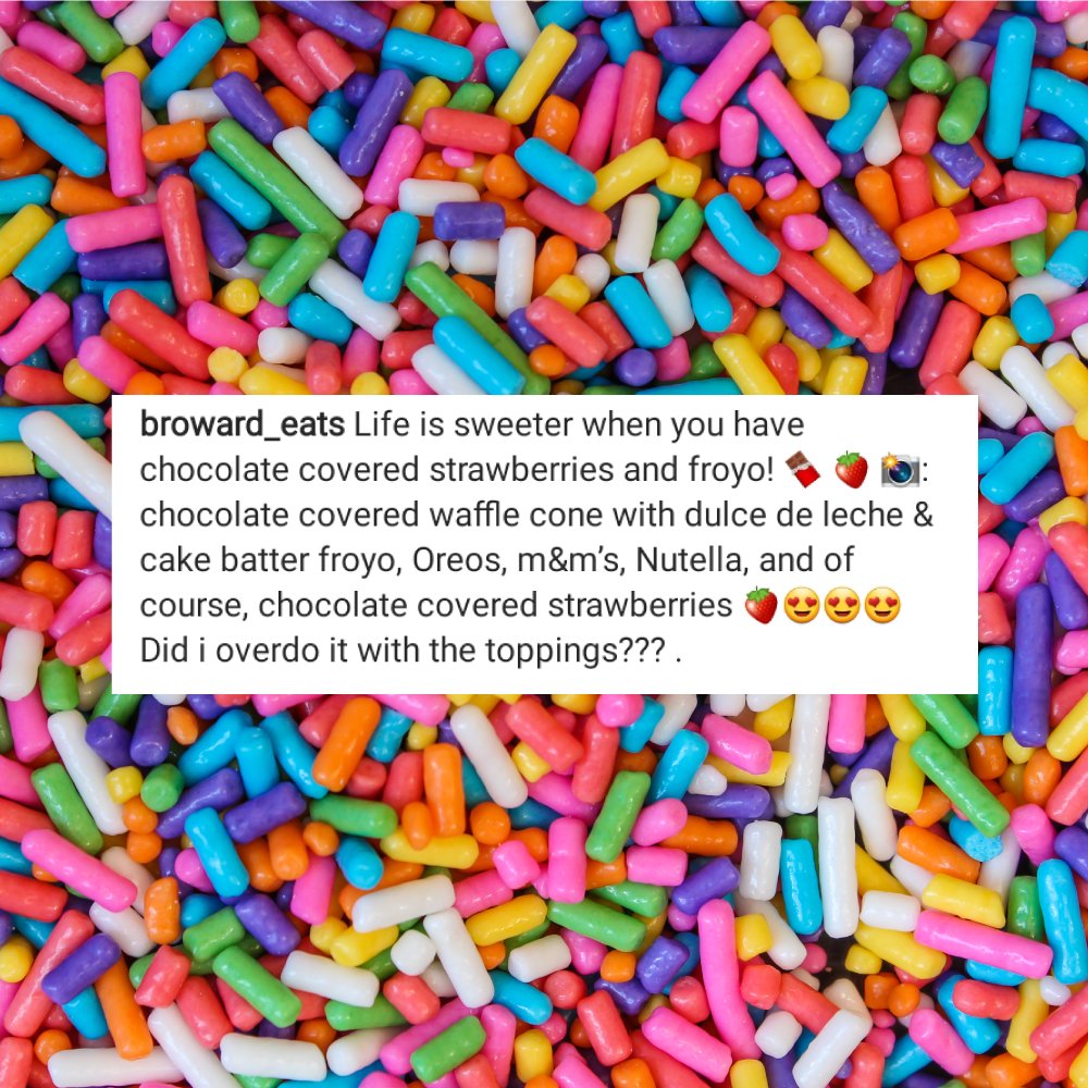 MenchiesWindsor's tweet photo. There is no such thing as too many toppings, right? Tag a friend who also agrees!
#Menchies #FrozenYogurt #Froyo #SweetTreats #Dessert #FrozenDessert #FrozenTreats #Toppings #DessertLover
#DessertTime #Sprinkles #Chocolate #Candy https://t.co/NG1jrvS0oQ
