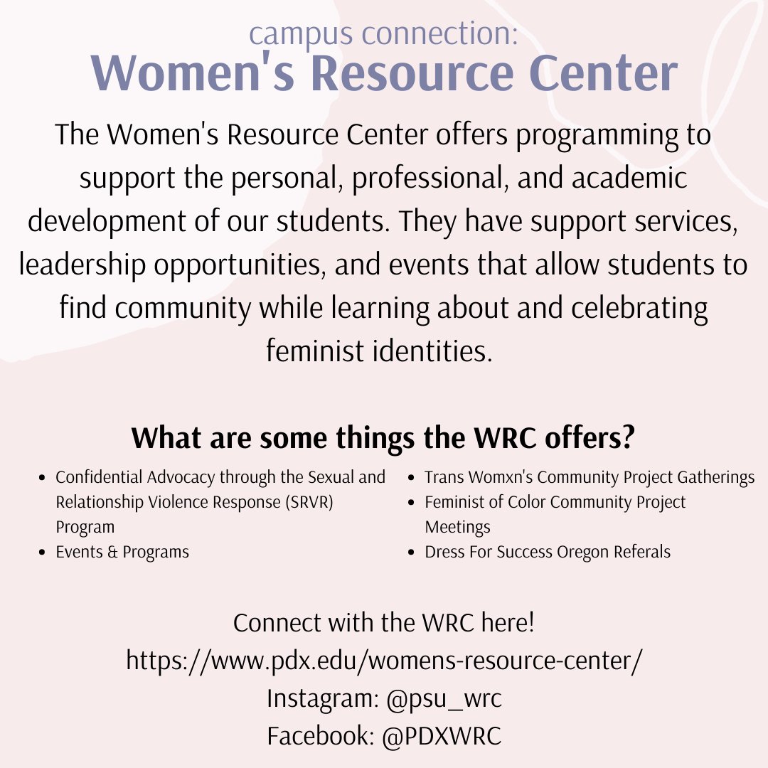 PDXRHA's tweet photo. Hi Vikings! As we wrap up the month of March, we wanted to share some info on Women's History Month and a campus resource open to the campus community. https://t.co/1MWPU1aPJG