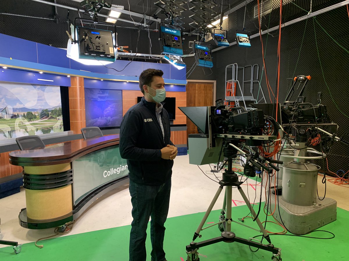 sarahpooler's tweet photo. Great having @DillonMThomas @CBSDenver back on campus and in the @CTV11 studios to talk with @CSU_JMC students. Thanks, Dillon! 📺🐏@ColoradoStateU @CSUAlumni https://t.co/s6vzRrgkgR