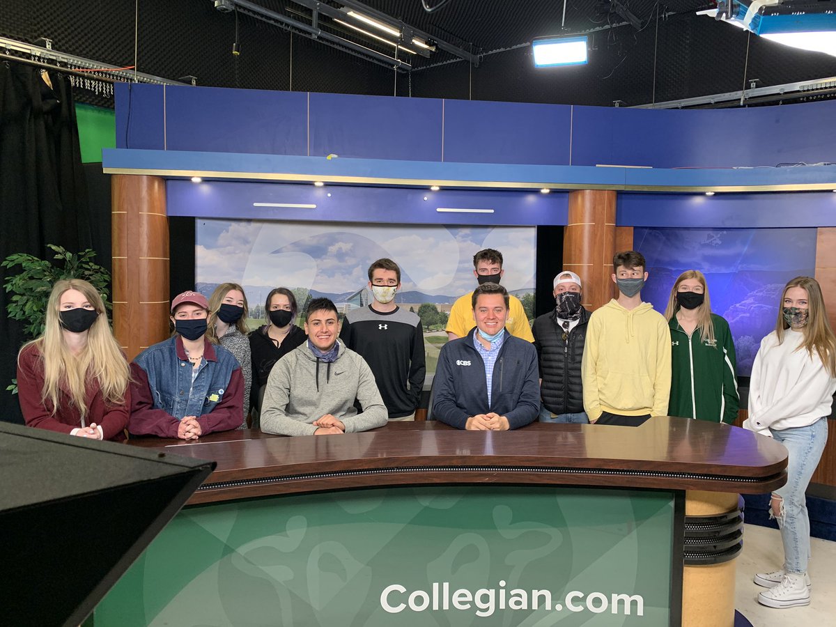 sarahpooler's tweet photo. Great having @DillonMThomas @CBSDenver back on campus and in the @CTV11 studios to talk with @CSU_JMC students. Thanks, Dillon! 📺🐏@ColoradoStateU @CSUAlumni https://t.co/s6vzRrgkgR
