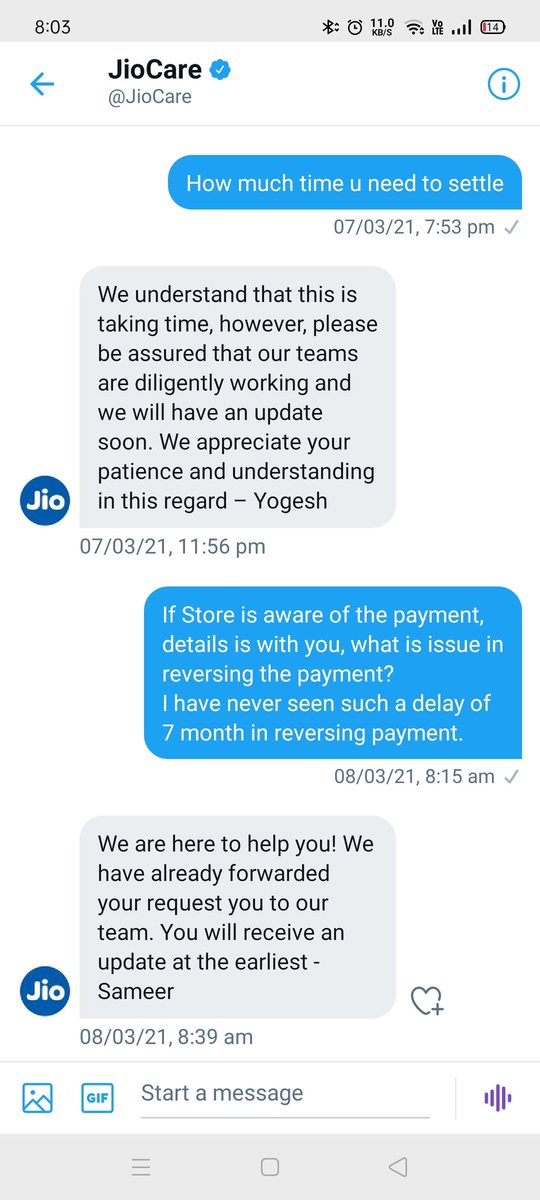 ajitav_champ's tweet image. @JioCare @reliancejio 
Last 6 month I am asking for refund and being told that Jio is working on it.
#Falsecommitment
