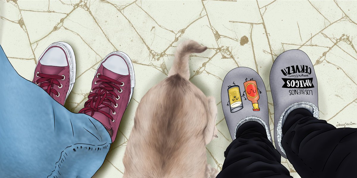 trazotropia's tweet photo. Las familias modernas ya no empiezan con boda y piso nuevo, ahora consiste en alquiler difícil y una mascota que te llena tanto de amor que hasta su culito te hace sentir como en casa 🥰🐶 

🌻https://t.co/MUEMHYAcoM

#ilustracion #illustration #illustrationart #wacomart #family https://t.co/ZBgc2nVfRm