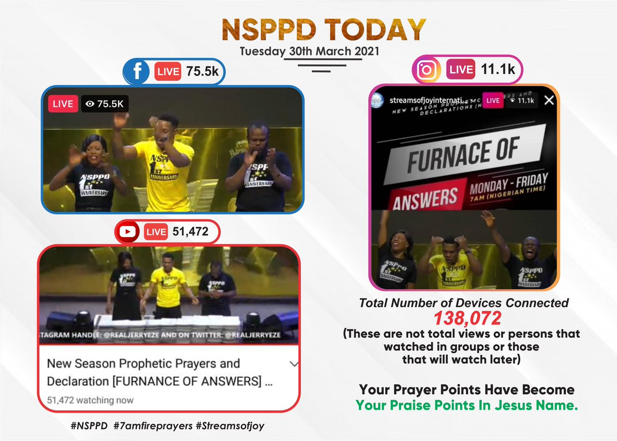 RealJerryEze's tweet photo. The Waters are steadily rising...
A Mighty River...The Glory of the Lord, covering the earth as the Waters cover the Sea🔥🔥🔥
See You Tomorrow at the NSPPD ALTAR OF FIRE by 7am Nigerian time.
Somebody declare after me : NSPPD IS ONE; JESUS DID IT!!!

#NSPPDIsOne
#7amFirePrayers https://t.co/XNAbKIXmLK