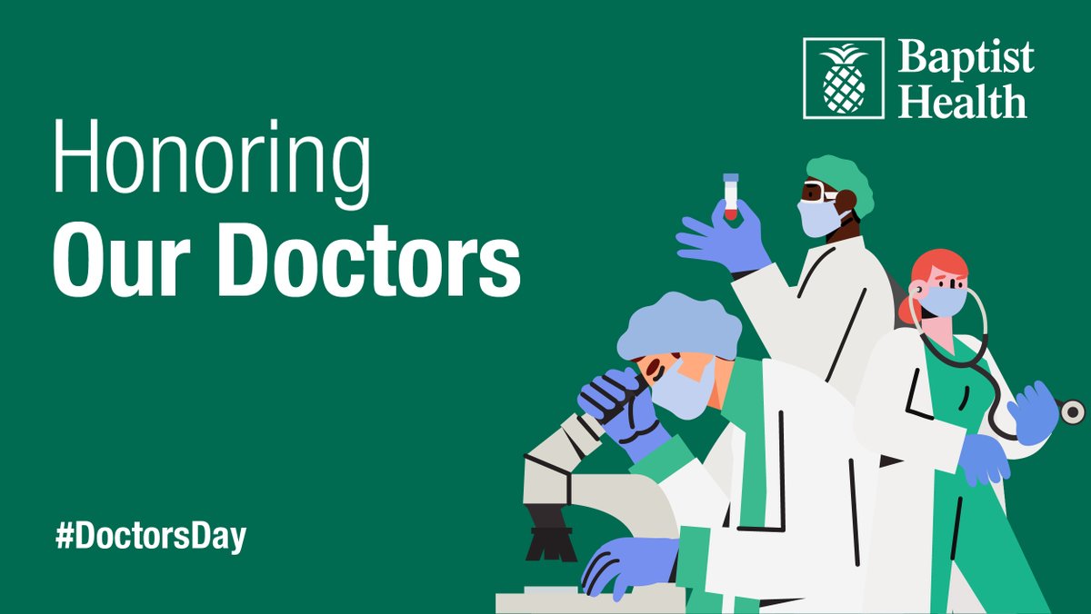BaptistHealthSF's tweet photo. More than ever, we’re grateful to the physicians across Baptist Health and everywhere for their heroic response to the pandemic and tireless commitment to providing compassionate, essential care to patients and families. Wishing you a wonderful #NationalDoctorsDay. #BHSF https://t.co/7QdMQxCP8e