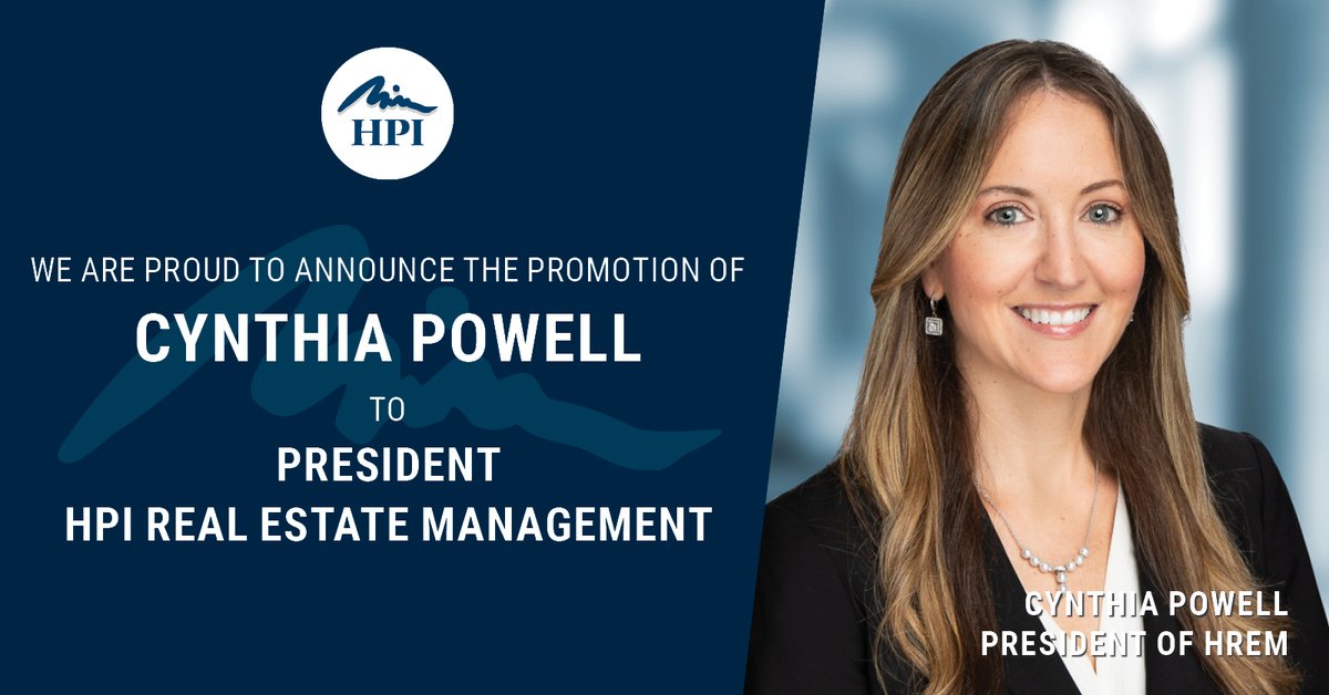 HPI is proud to announce Cynthia’s promotion to President of HPI Real Estate Management! #hpi #hpination #texasrealestate #austinrealestate #commercialrealestate #propertymanagement #assetmanagement #leadership #cre