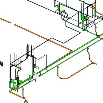 BIMCubedInc's tweet photo. BIM Cubed recently modeled plumbing to LOD 400 including sanitary, vent, storm, domestic water and condensate lines for a Battery Charging Station. Take a look! 

#bim #bimcoordination #revit #technology #engineering #mep #plumbing #architecture #construction https://t.co/xMjt37RAVx