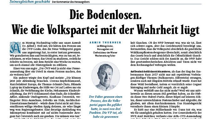 Buro Thurnher On Twitter Zum Urteil Im Gerichtsverfahren Volkspartei Vs Falter At Und Zu Dessen Publikation Hat Herr T Sine Ira Et Studio Einen Wie Sagt Man Einorndnenden Kommentar Geschrieben Https T Co Dwvfawcwd5