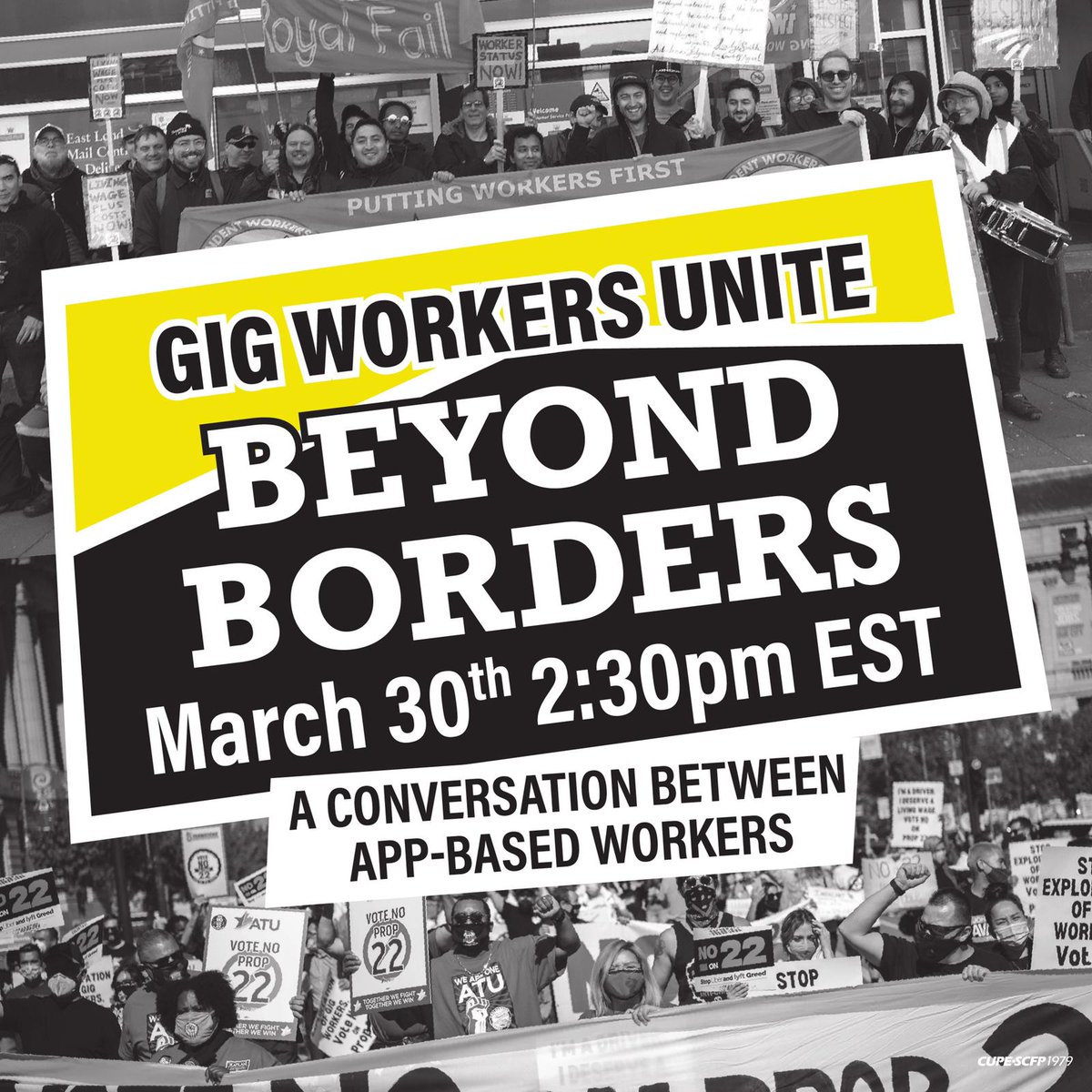 Today is the day! 2:30pm eastern! We're a global movement of workers fighting for a better future - join us! Get link here 👉gigworkersunited.ca/webinar  <a href="/GigWorkersRise/">Gig Workers Rising</a> <a href="/IWGB_CLB/">IWGB Couriers</a> <a href="/WoltWorkers/">Wolt Workers</a> <a href="/workersjusticep/">Workers Justice Project ✊🏾❤️</a> <a href="/TWUAus/">TWU Australia</a> <a href="/ITFyouth/">ITFYouth - Join a union 💪</a> <a href="/Fellesforbundet/">Fellesforbundet</a>  #Rights4Riders #Justice4Couriers