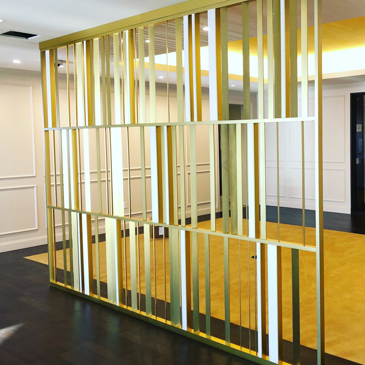 yellowgoatdsgn's tweet photo. Lighting up a new screen project for @rsparch 

#screens #paritions #decorativescreens #art #design #litscreens https://t.co/xUIbO6pJOc