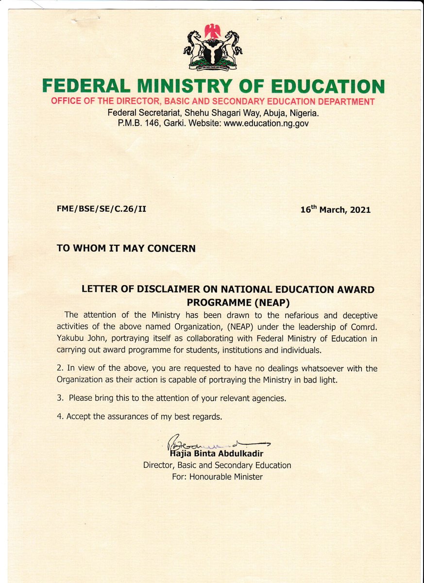 Federal Ministry of Education tweet media