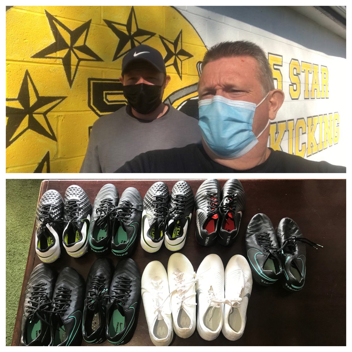 5StarKicking's tweet photo. A huge shout out to former @Eagles P Cameron Johnston for dropping by the 5 ⭐️ Training Facility and donating these 9 pairs of cleats before leaving for his new home @HoustonTexans. #onecooldude #amazingaussie https://t.co/X3VJ4IcpN8