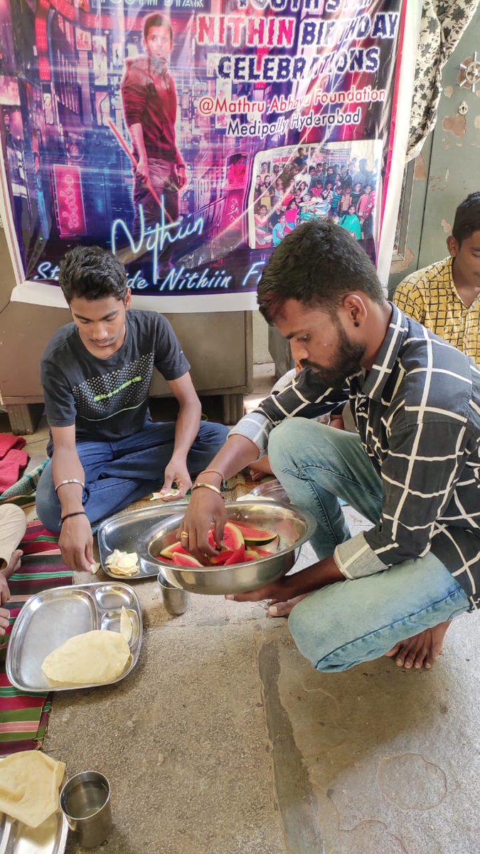 Sairam_nithiin's tweet photo. Our team @actor_nithiin #statewideNithiinfans
#Nithiin Anna birthday celebrations in #MathruAbhayaFoundation medipally Hyderabad
# charityIsOurResponsibility
#rtcxroads
#snist #ghatkesar #yamnampet #pocharam #medchal
#nithin #nithiin #nithinreddy #nithiinreddy #nithiinism https://t.co/8kDGfEODN1