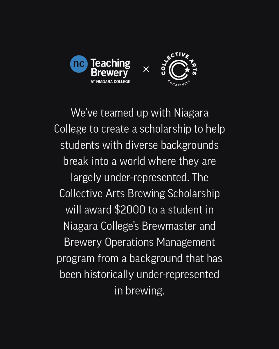 Collective Arts (@collectivebrew) on Twitter photo Meet the 1st winner of our <a href="/NCTBrewery/">NCTBrewery</a> scholarship! Laura Garzon is in her 2nd-year <a href="/niagaracollege/">Niagara College</a> and was selected for our scholarship aimed at improving diversity and inclusion in the brewing industry. 🍻
For more info on Laura and the scholarship: bit.ly/3rAXhhc Meet the 1st winner of our <a href="/NCTBrewery/">NCTBrewery</a> scholarship! Laura Garzon is in her 2nd-year <a href="/niagaracollege/">Niagara College</a> and was selected for our scholarship aimed at improving diversity and inclusion in the brewing industry. 🍻
For more info on Laura and the scholarship: bit.ly/3rAXhhc