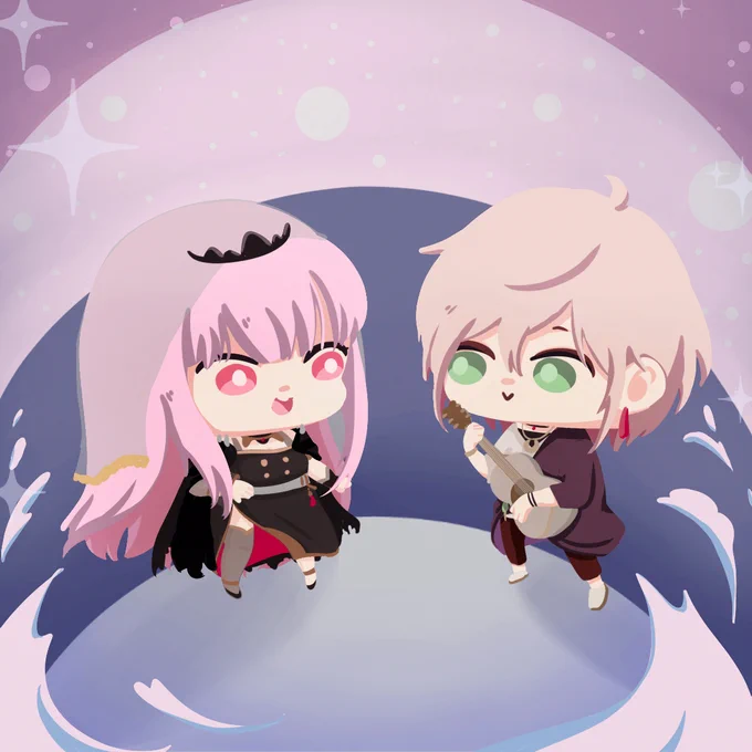 the collab was cute and cool at the same time
love the Spiral Tones the most

#もっりか #morikka 
#カリイラスト #callillust #りつあーと 