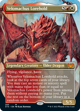 Velomachus's Borderless version. More previews at mtgpreviews.com #MTGSTX

Source: magic.wizards.com/en/articles/ar…
🎨: <a href="/Karlkop/">Karlkopinski</a>