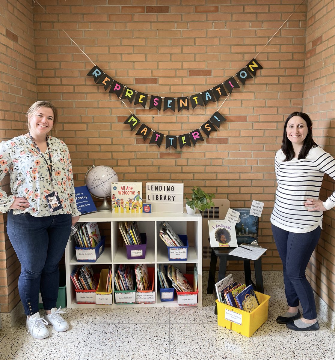 YAY! @MissM_WRENL and I are proud to present <a href="/WillowRidge480/">Willow Ridge ES</a> Lending Library because representation matters  📖🌎👏👏🏻👏🏼👏🏽👏🏾👏🏿