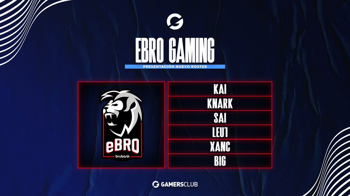 GamersClubCSes's tweet image. ¡Bienvenido @ebrogaming a las #LigasGamersClub! Los Leones están jugando muy bien en la Etapa Aberta y van en busca del ascenso.

🦁@xancfps
🦁@knarkcsgo
🦁@leucsgo
🦁@kaicsgo_
🦁@sai794_
🦁@bignevermind991