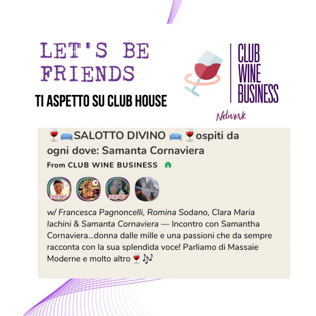 ClubWineBusine2's tweet photo. Siamo #LIVE su #ClubHouse con Salotto Divino di @MoscatoScanzoPF @joinClubhouse Francesca Pagnoncelli intervista Samanta Cornaviera parliamo di Massaie Moderne e molto altro #wine #ospitalità #salottodivino  @RominaSodano @ClarettaBlu @francefantinel @FabrizioDA https://t.co/TesanNsGmu