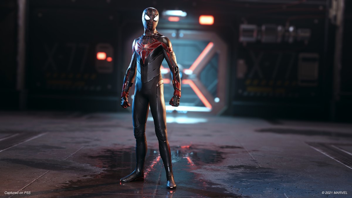 insomniacgames's tweet photo. Rolling out today, our new #MilesMoralesPS4 #MilesMoralesPS5 update adds the Advanced Tech Suit and includes various fixes. Additionally on PS5 only, the update adds realistic muscle deformation on select suits. https://t.co/1nnSvgJB2P