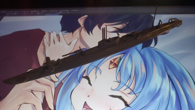 伊ー15。潜水艦の洋上モデルはなんというか、地味ですね…。 