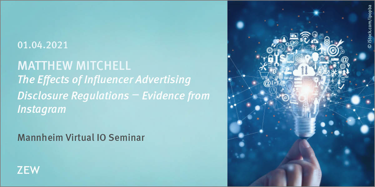 zew_en's tweet image. #SaveTheDate: This Thursday @M_ttM_ @rotmanschool explains how the #DisclosureRule affects #InfluencerAdvertising on Instagram at our Mannheim Virtual IO Seminar by @MaCCIcomp, @EPoS224, @UniBonn, #UniMannheim &amp;amp; #ZEW. ➡️ zew.de/VA3448-1/?twt=1