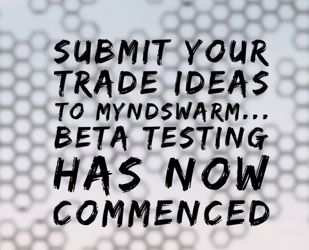 MyndSwarm's tweet photo. Drop us a tweet with your one best  trade idea... https://t.co/spCiDNiAOI