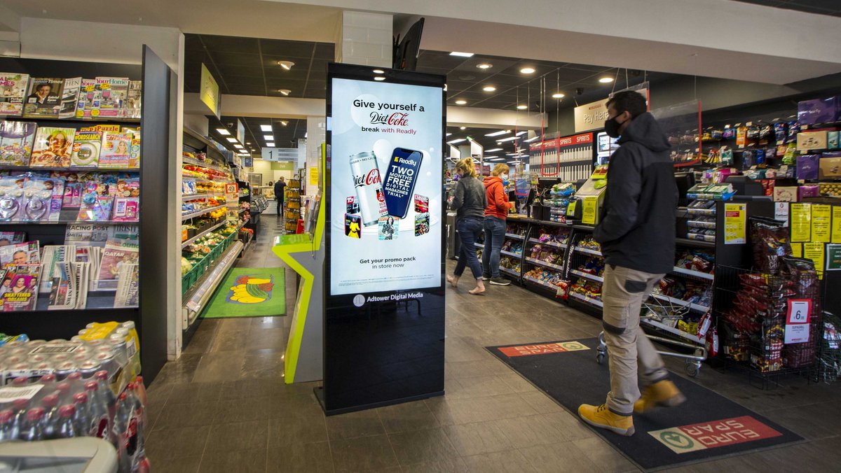 Diet Coke, live on a brand new Digitower in <a href="/bwg_foods/">BWG Foods UC</a> Eurospar Kilmainham, connecting and driving sales at the #PointOfPurchase. Campaign via <a href="/KineticIreland/">Kinetic Financial & Made Simple</a> &amp; @MediaComIreland