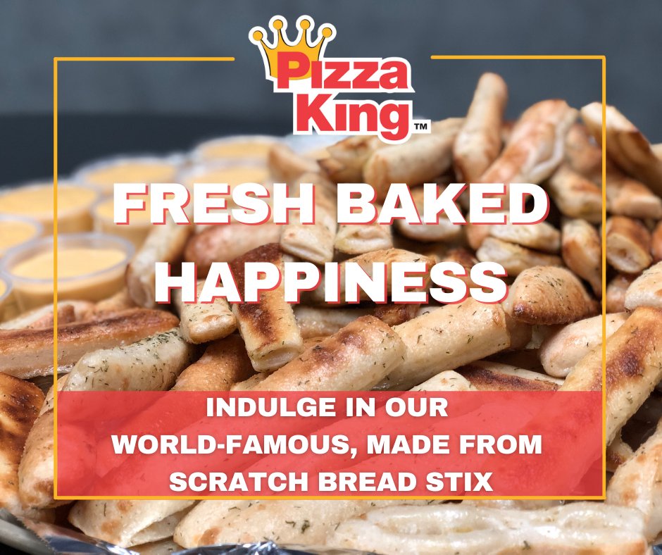 PizzaKingInd's tweet photo. Indulge yourself in fresh baked happiness! #stixdunkin #breadstix #pizzaking #ilovepizzaking #morethanjustpizza #ringtheking https://t.co/kYxHxFjS3I
