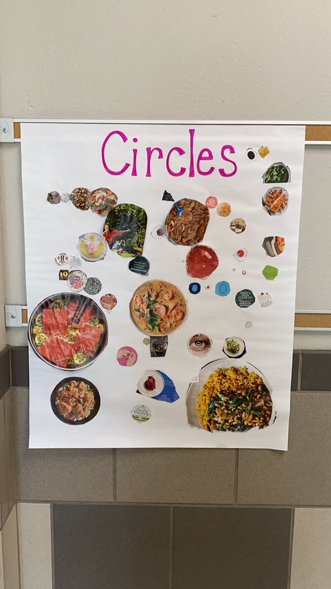 Learning about 2D shapes!  Students got to collaborate and communicate while finding circles in magazines to add to our class poster! #sanangeloisdtweets21