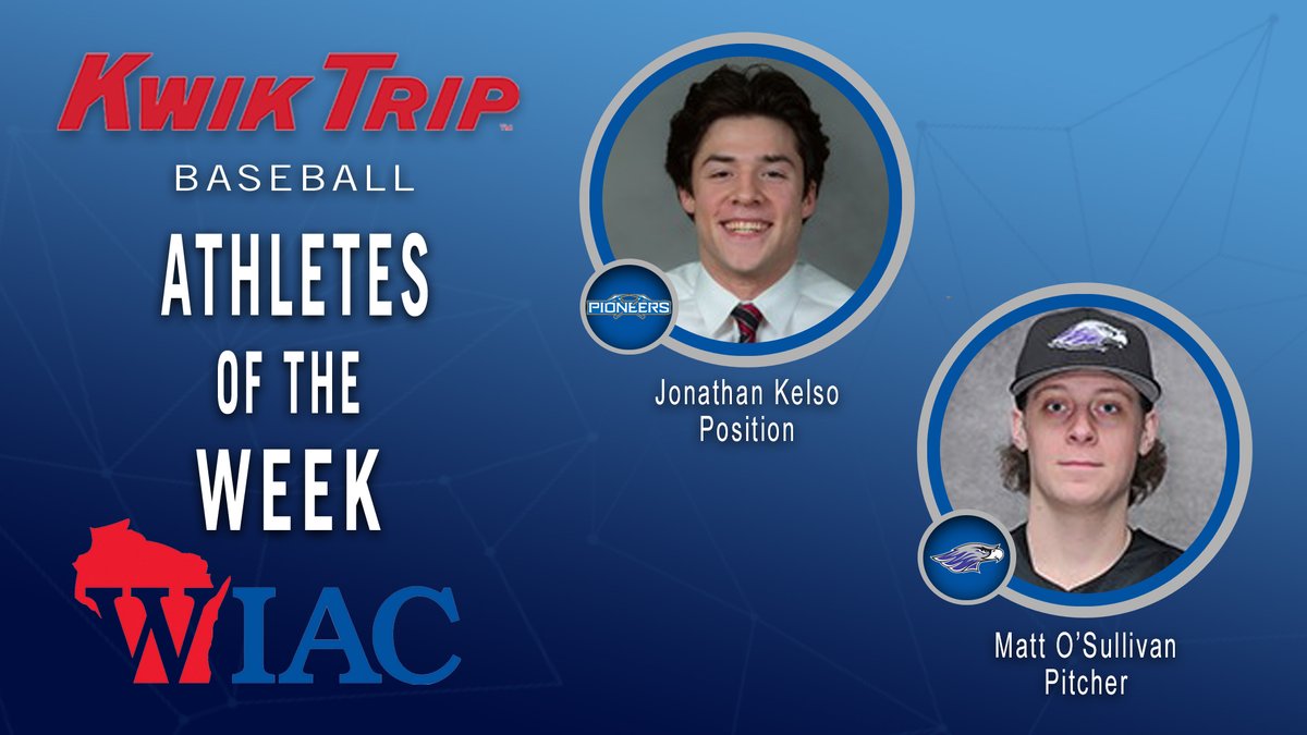 wiacsports's tweet photo. #WIACBASE | @uwp_pioneers Kelso and @UWWAthletics O'Sullivan Receive Athlete of the Week Recognition: https://t.co/OHTMjHaak1
#d3baseball https://t.co/4s8McKdjkF