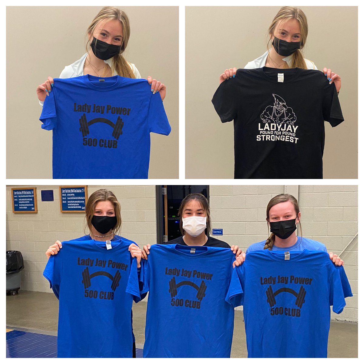 LibertyStrengt1's tweet photo. Girls #500lb club! Congrats Ladies! Also the highest total and Pound for Pound Champ Allie Collier. @LHSBlueJays @Coach_JoePrice https://t.co/H5Ofdwg6cM